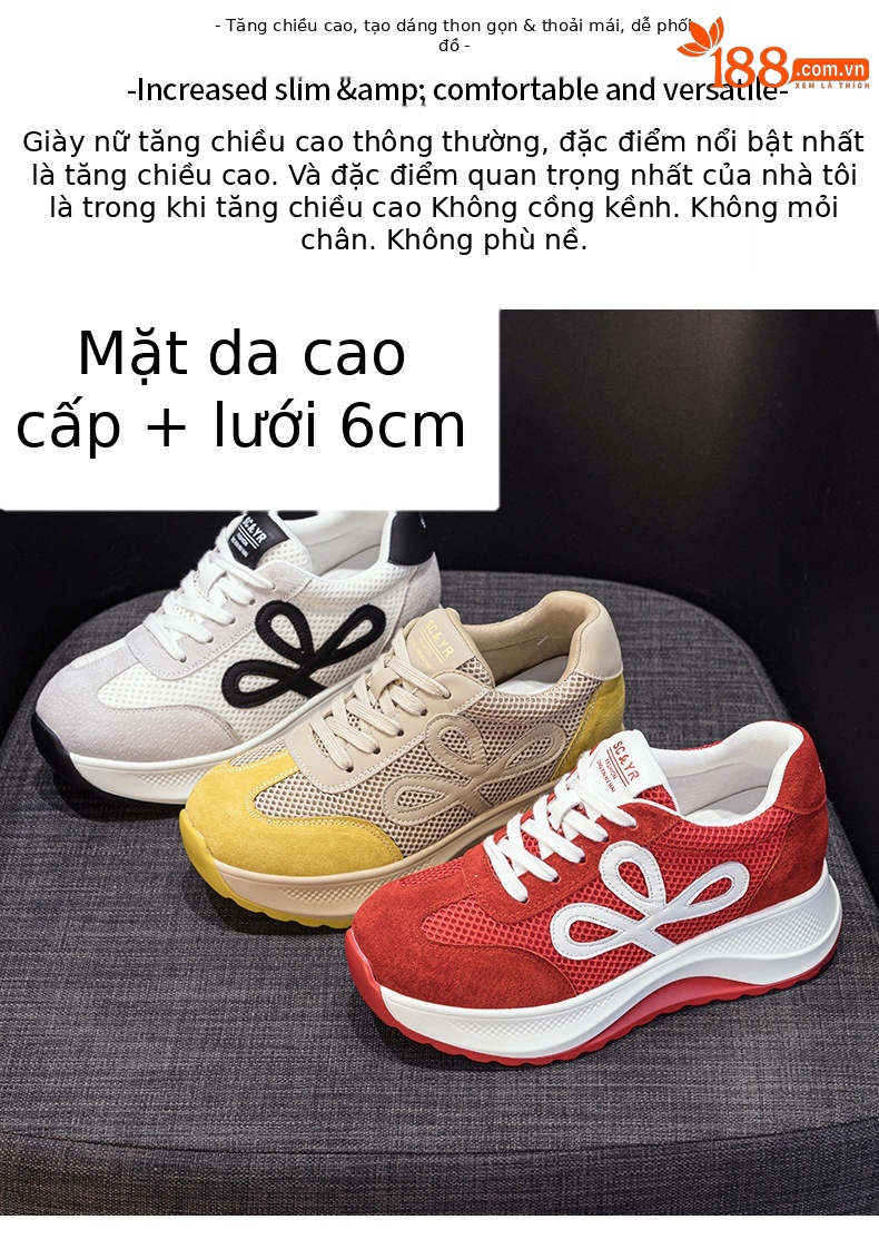 Giày sneaker nữ đế dày phong cách Đức phối da lộn màu đỏ Ancola — M2915 mạng đôi màu vàng, M2915- Mạng trong suốt 1m màu, M2915-1 lưới trong suốt màu vàng, M2915 mạng kép màu đỏ chi tiết 2