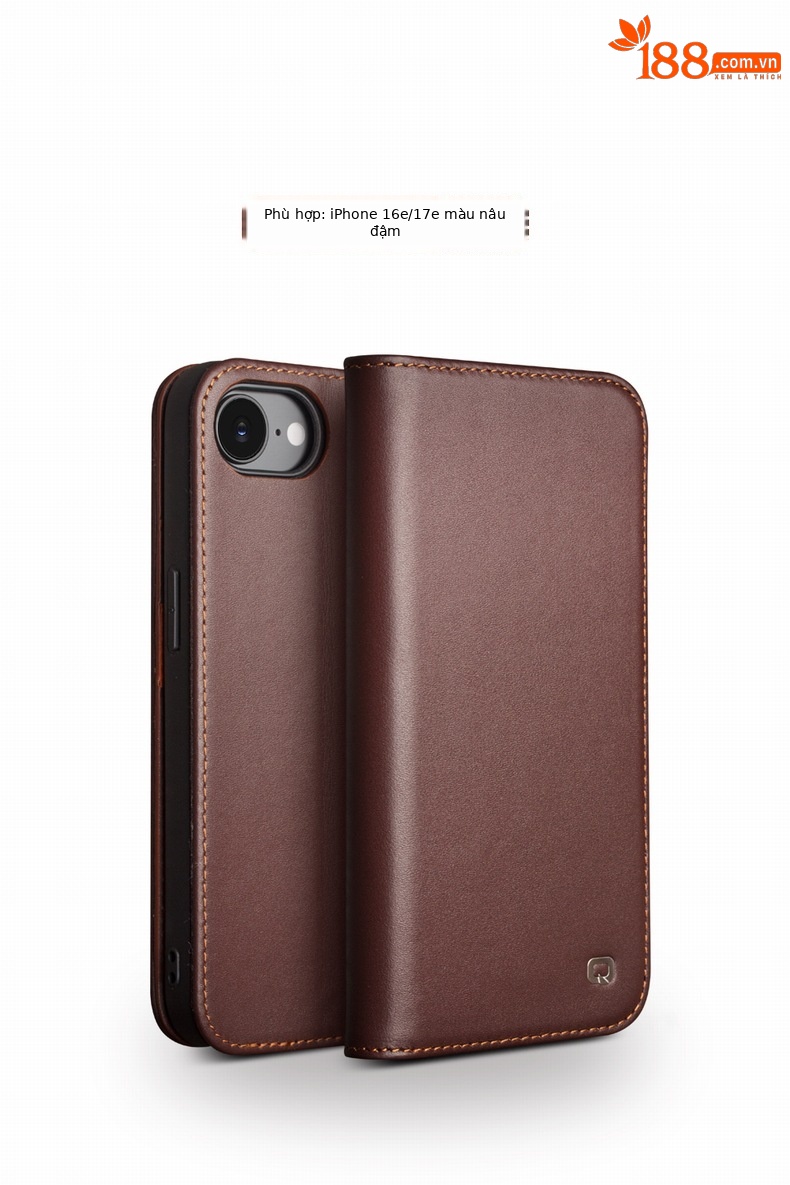 Ốp lưng da thật Qiali cho iPhone 17 Pro Max, dạng gập bảo vệ toàn diện, chống rơi, có khe đựng thẻ — iPhone17 pro max classic thế hệ thứ hai màu nâu, iPhone17 pro max classic thế hệ thứ hai màu đen, iPhone17 pro max classic thế hệ thứ hai màu đỏ, iPhone17 pro classic thế hệ thứ hai màu nâu chi tiết 19