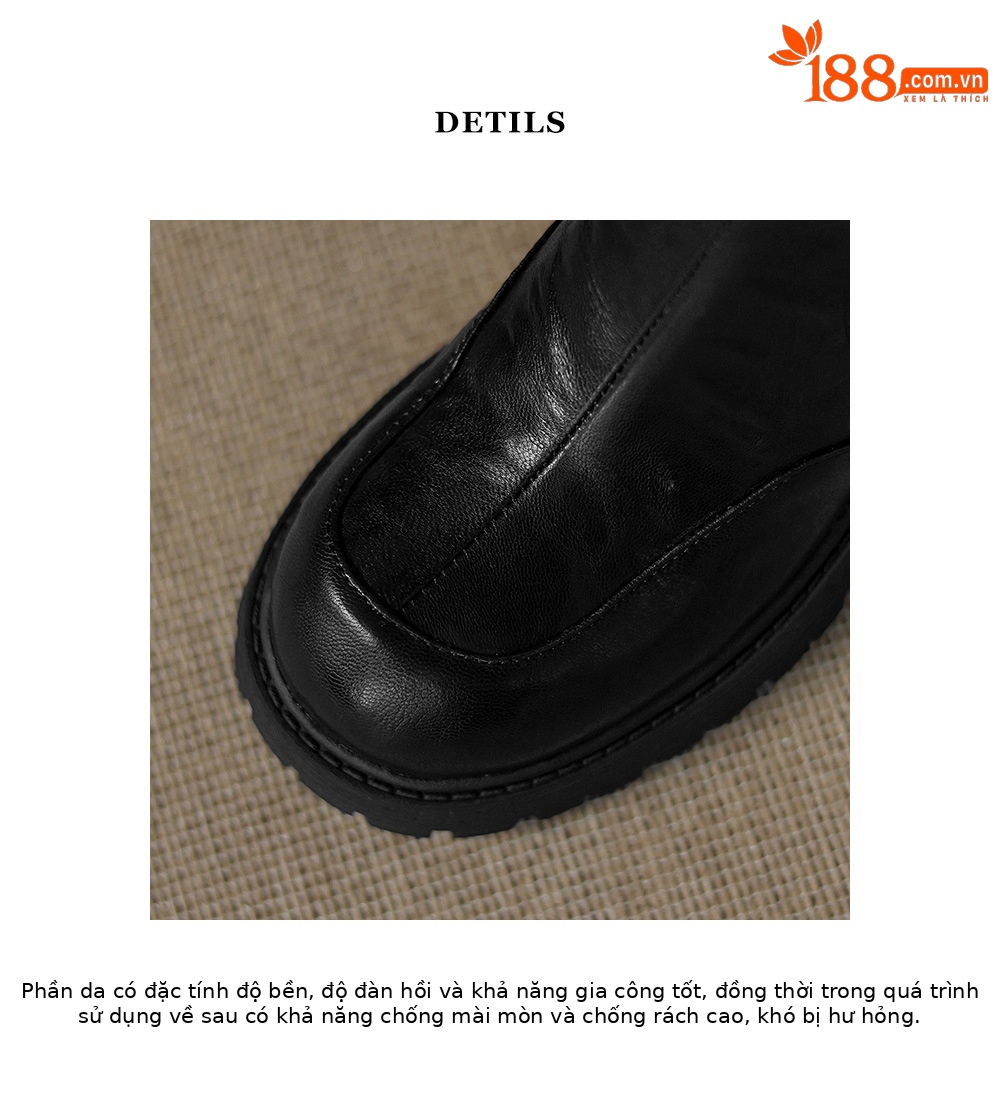 Boot cổ ngắn cao gót đế dày mũi tròn phong cách retro thu đông 2025, phối dệt kim, gót thô ôm chân — nhung đen, Nhung nâu, Lớp lót đơn màu đen, Lớp lót đơn màu nâu chi tiết 16