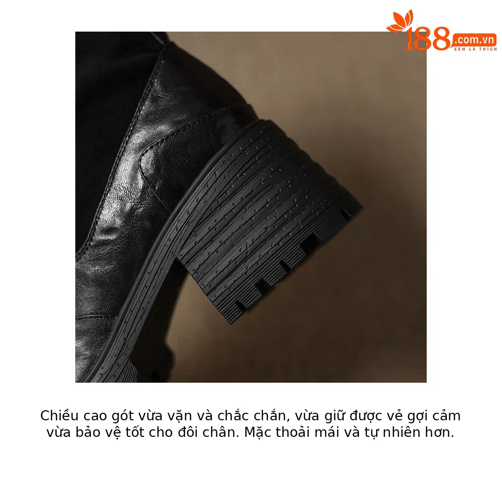 Boot cổ ngắn cao gót đế dày mũi tròn phong cách retro thu đông 2025, phối dệt kim, gót thô ôm chân — nhung đen, Nhung nâu, Lớp lót đơn màu đen, Lớp lót đơn màu nâu chi tiết 18