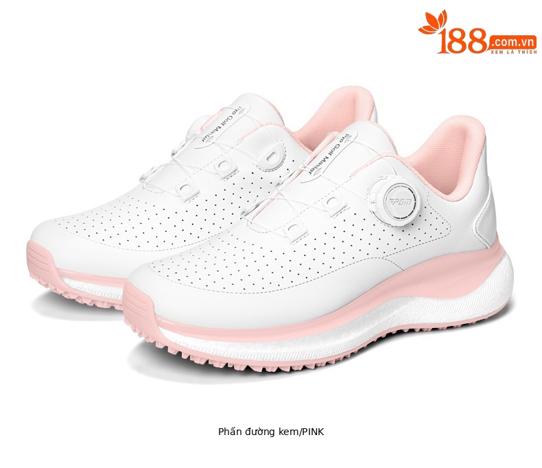 Giày golf PGM nữ lỗ thông gió mùa hè đế bắp rang tăng chiều cao — Kem muối biển-[Lỗ thông gió tản nhiệt/Đế giữa bật lên/Giày chống trượt được cấp bằng sáng chế] XZ430, Kem đường bột-[Lỗ thông gió tản nhiệt/đế giữa bỏng ngô/gai chống trượt được cấp bằng sáng chế] XZ430 chi tiết 24