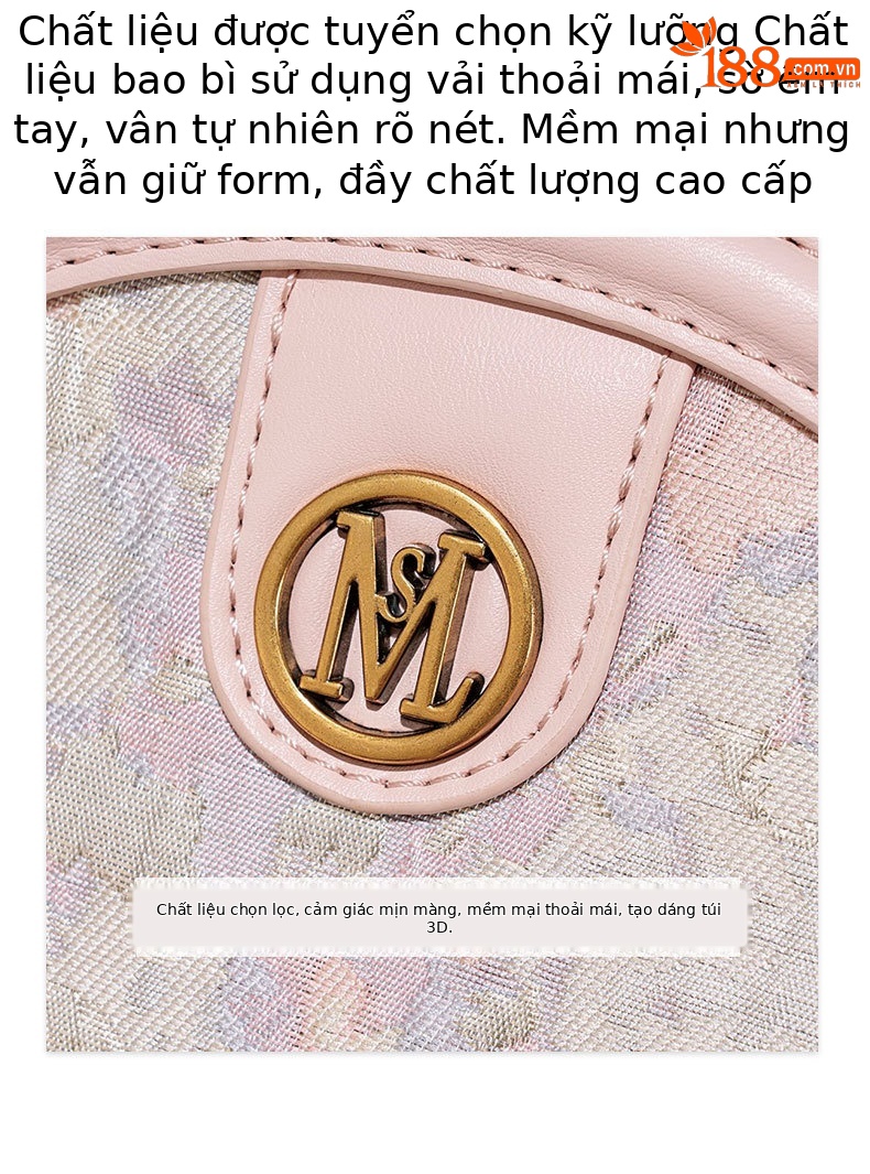 Túi đeo chéo nữ dáng tròn phong cách Pháp cổ điển, thiết kế bánh tròn cầm tay chi tiết 6