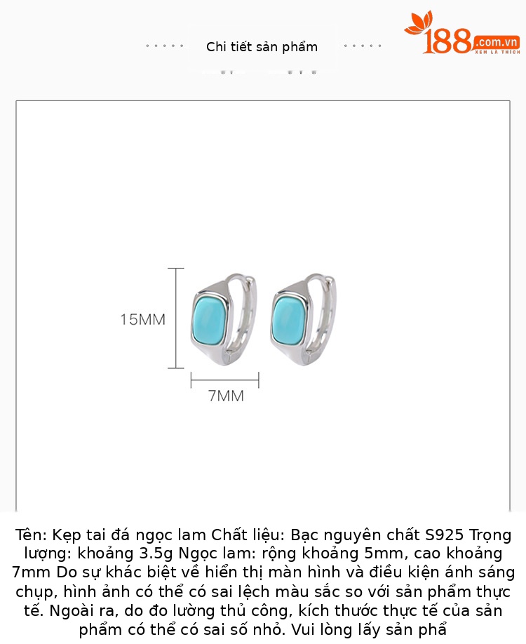 Bông tai bạc S925 hình học vuông phong cách retro cá tính — một cặp chi tiết 2