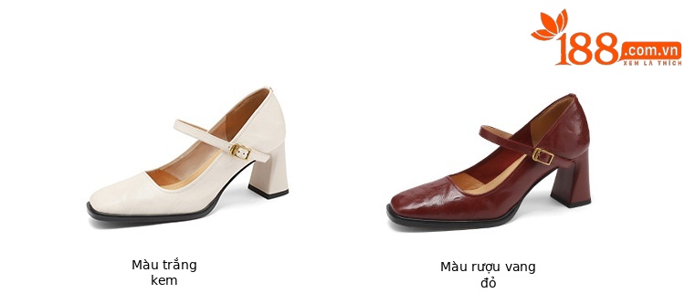 Giày Mary Jane da dê quai ngang có khóa, gót 5cm/7cm, form ôm chân — 7CM và màu nâu cao chi tiết 3