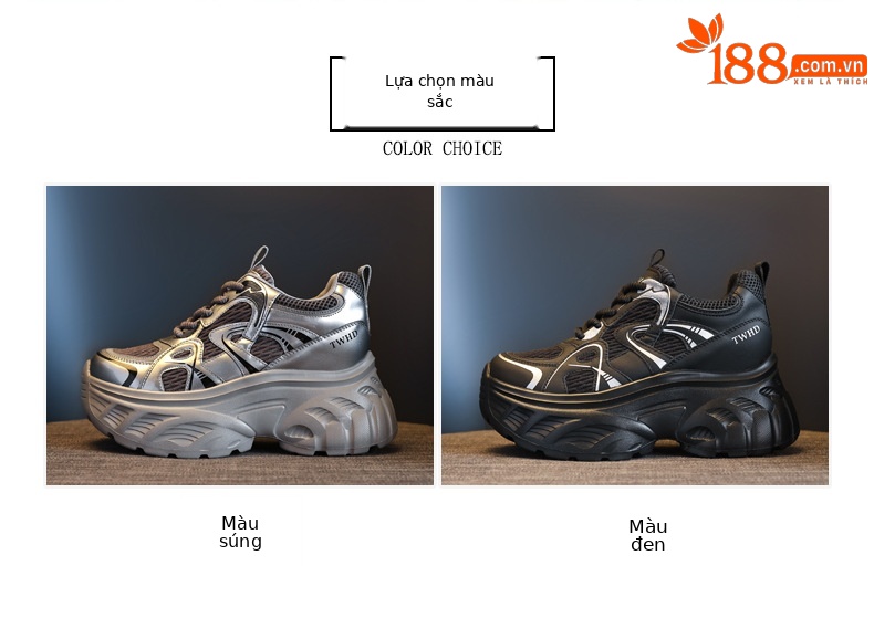 Giày thể thao nữ đế dày lưới thoáng khí kiểu bố — đen chi tiết 2