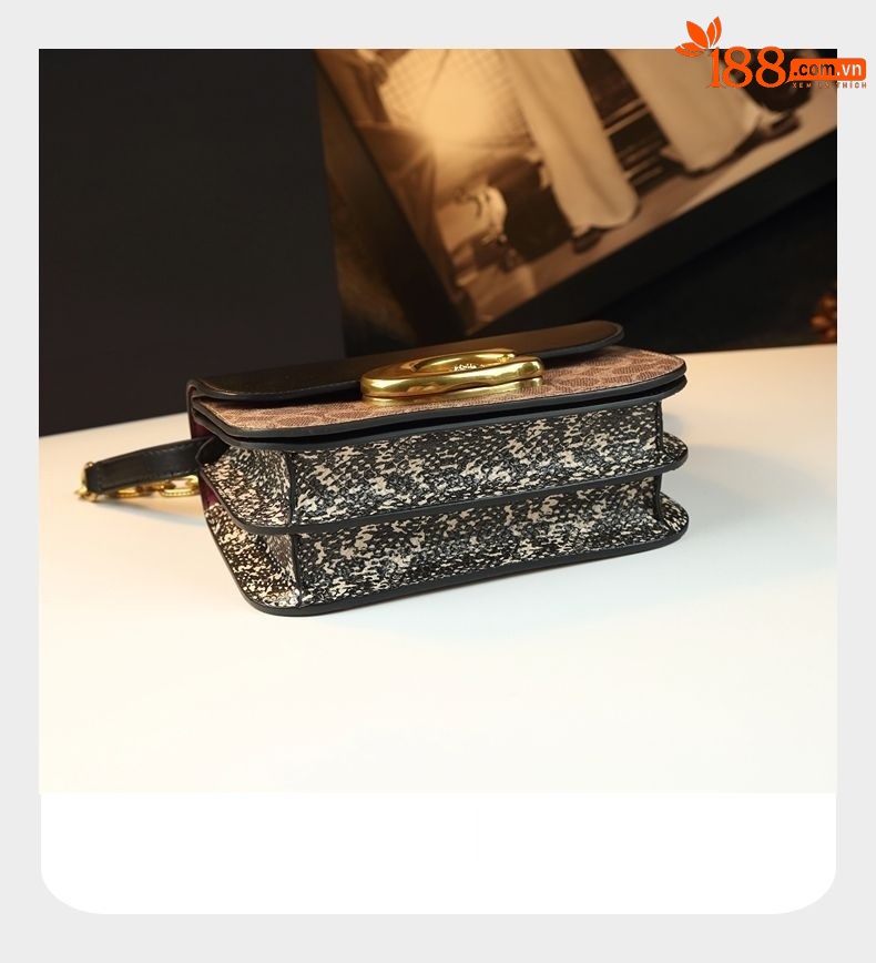 Túi đeo chéo nữ da thật dáng vuông nhỏ, dây xích, phong cách retro sang trọng — lão thị đen, Màu trắng nhạt, màu nâu tinh khiết, lão thị màu nâu chi tiết 18
