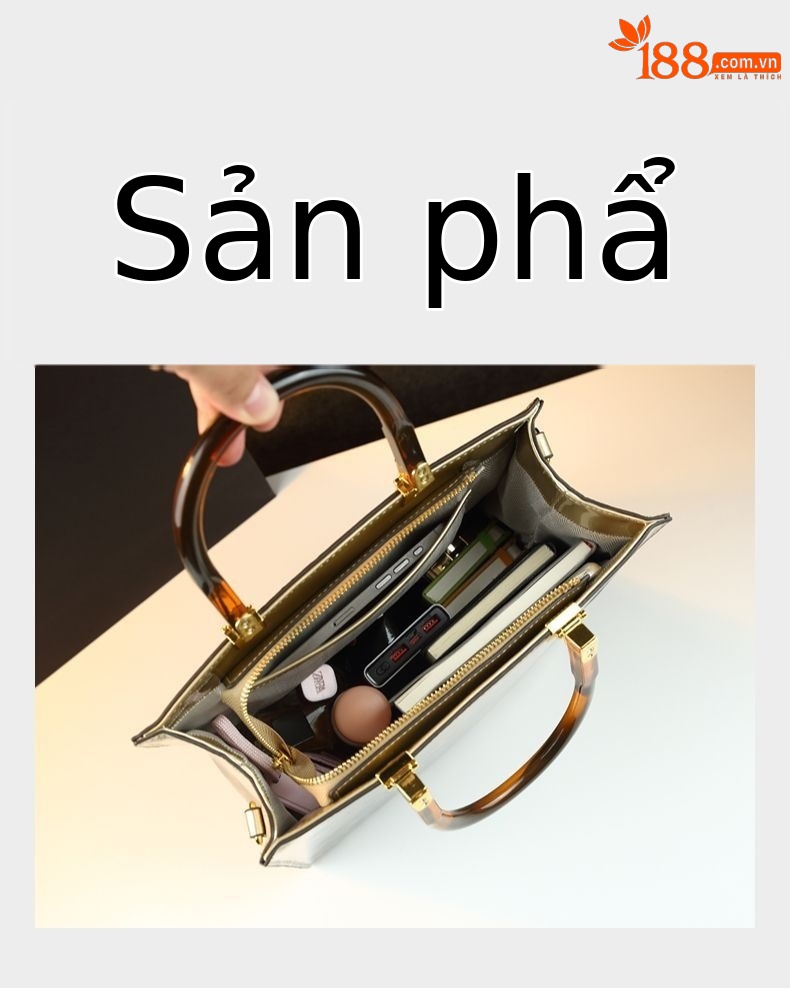 Túi xách tay đeo chéo nữ da báo cao cấp — vàng, đen, rượu vang đỏ, vàng hồng chi tiết 7