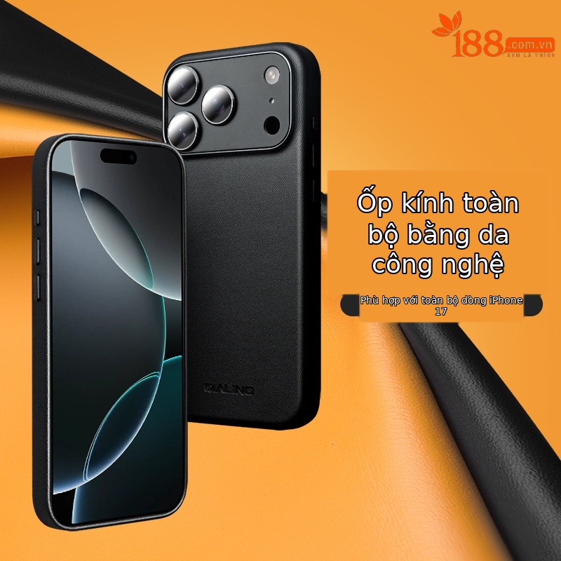 Ốp lưng da từ tính chống rơi cho iPhone 17 Pro Max — iPhone17 pro max phiên bản chính thức màu đen từ tính, iPhone17 pro phiên bản chính thức màu đen từ tính, iPhone17 air chính hãng màu đen từ tính, iPhone17 phiên bản chính thức màu đen từ tính