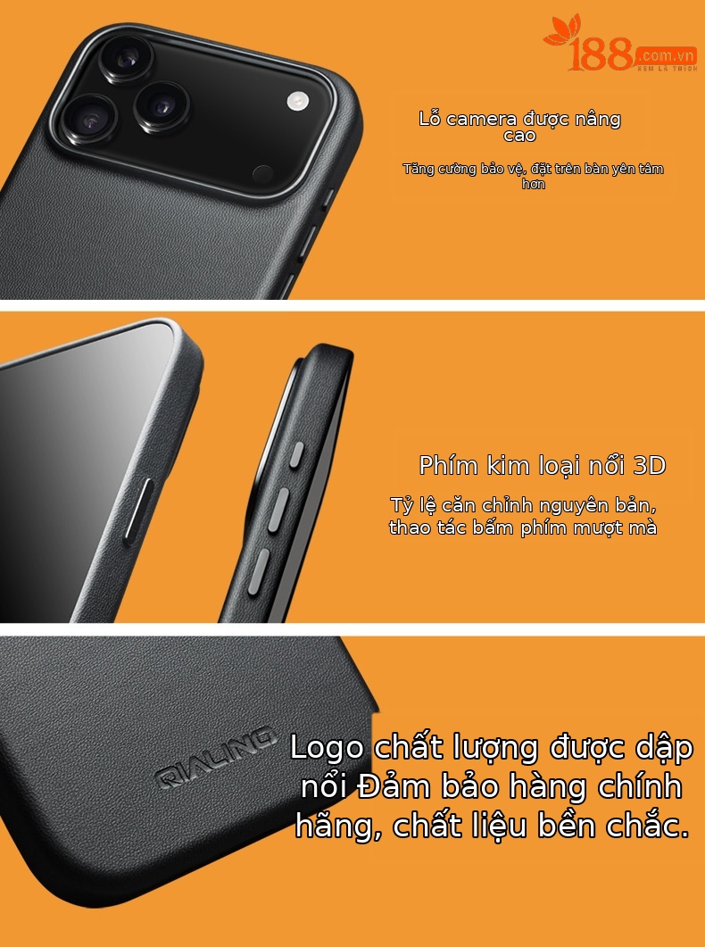 Ốp lưng da từ tính chống rơi cho iPhone 17 Pro Max — iPhone17 pro max phiên bản chính thức màu đen từ tính, iPhone17 pro phiên bản chính thức màu đen từ tính, iPhone17 air chính hãng màu đen từ tính, iPhone17 phiên bản chính thức màu đen từ tính chi tiết 16