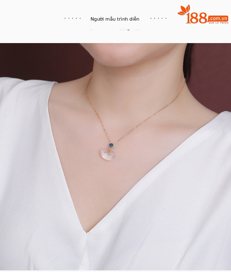 Mặt dây chuyền bạc S925 phong cách Trung Hoa họa tiết Ruyi Xiangyun khắc tinh xảo — Mẫu bạc (không bao gồm dây chuyền) chi tiết 6