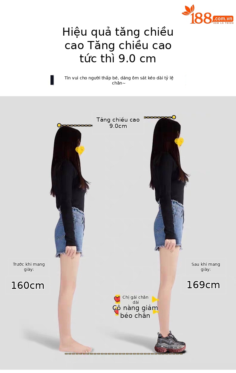 Giày thể thao nữ đế dày đính đá phong cách bố, đế platform 9 cm — súng đỏ chi tiết 4