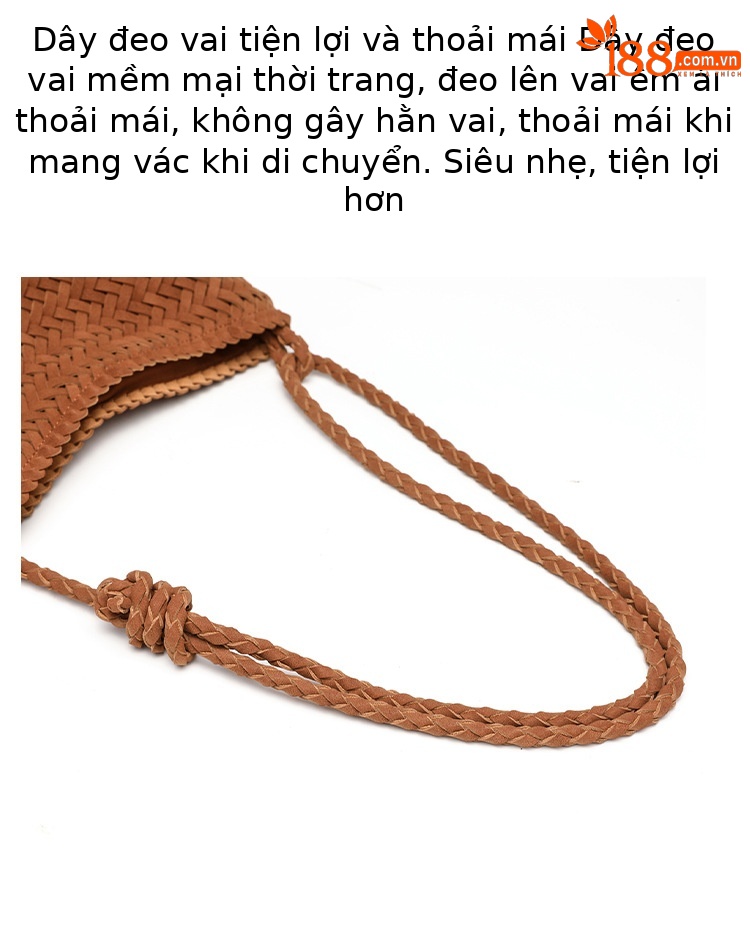 Túi bucket nữ dệt tay phong cách Pháp retro cao cấp, đeo chéo thời trang chi tiết 7
