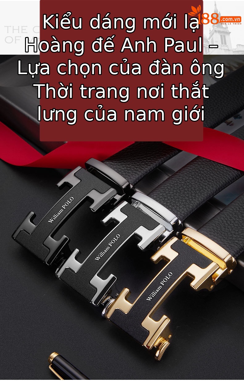 Thắt lưng nam da thật cao cấp khóa chữ I tự động — 120cm, 130cm, 110cm, 125cm chi tiết 1