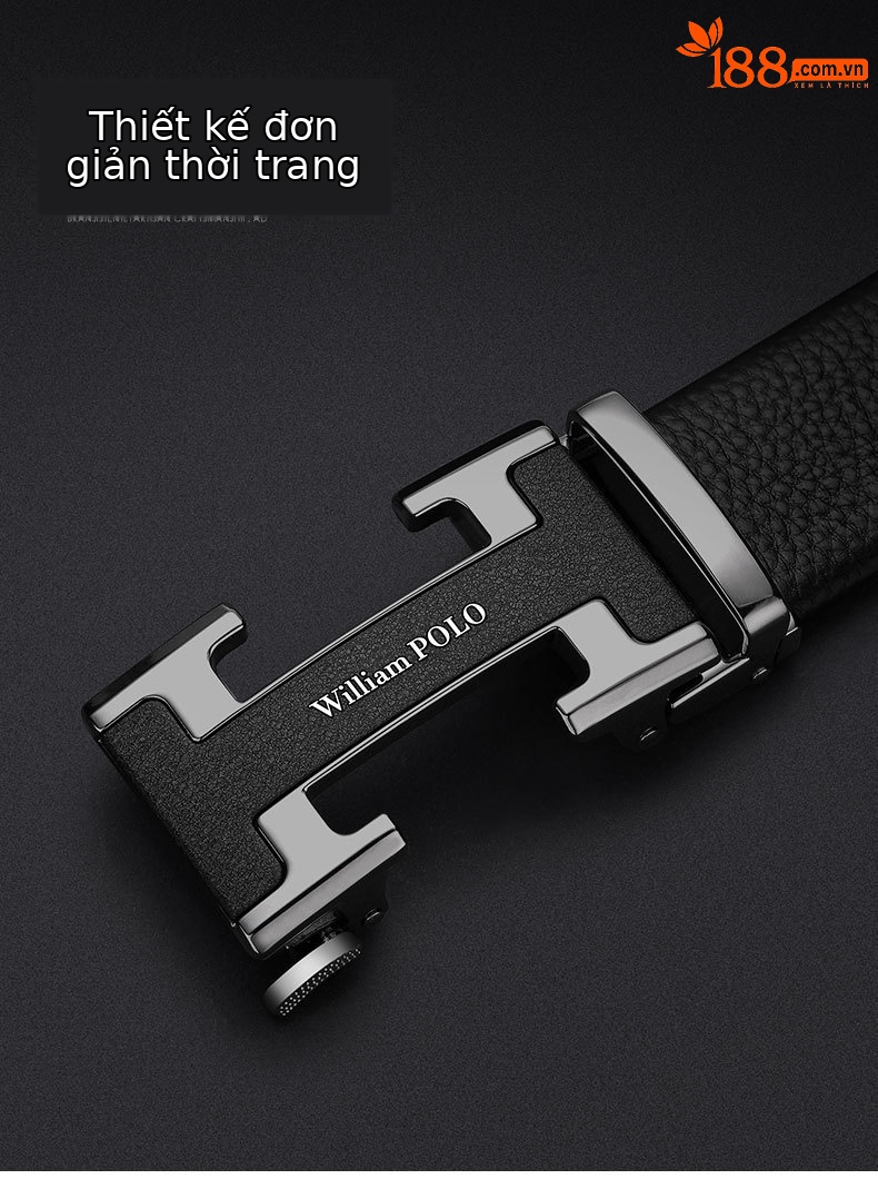 Thắt lưng nam da thật cao cấp khóa chữ I tự động — 120cm, 130cm, 110cm, 125cm chi tiết 4