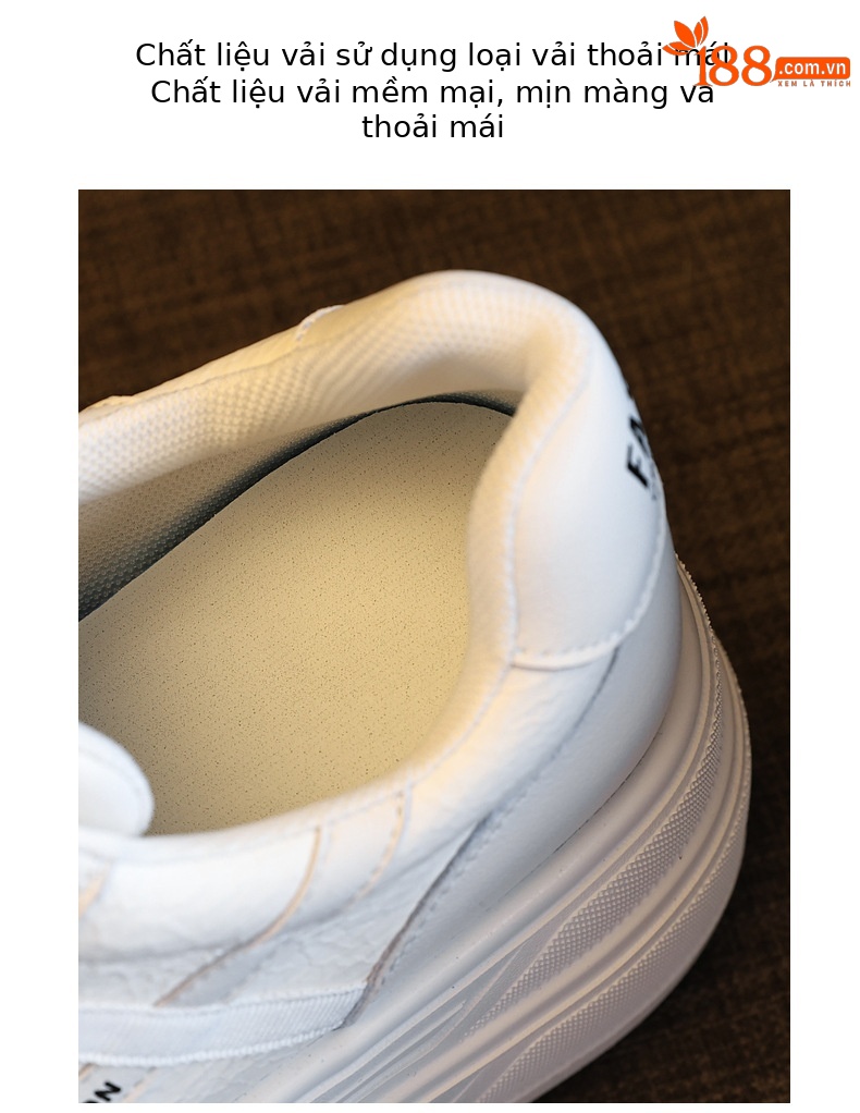 Giày sneaker nữ chunky đế dày trắng đa năng HJ5003, tăng chiều cao 9.5 cm — Màu be đen chi tiết 7