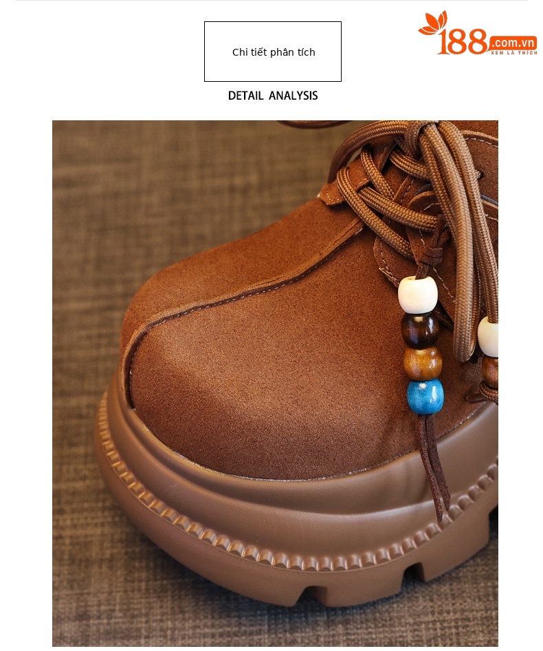 Giày lười nữ đế xuồng cao platform phong cách JK preppy thanh lịch, đế dày — nâu chi tiết 7