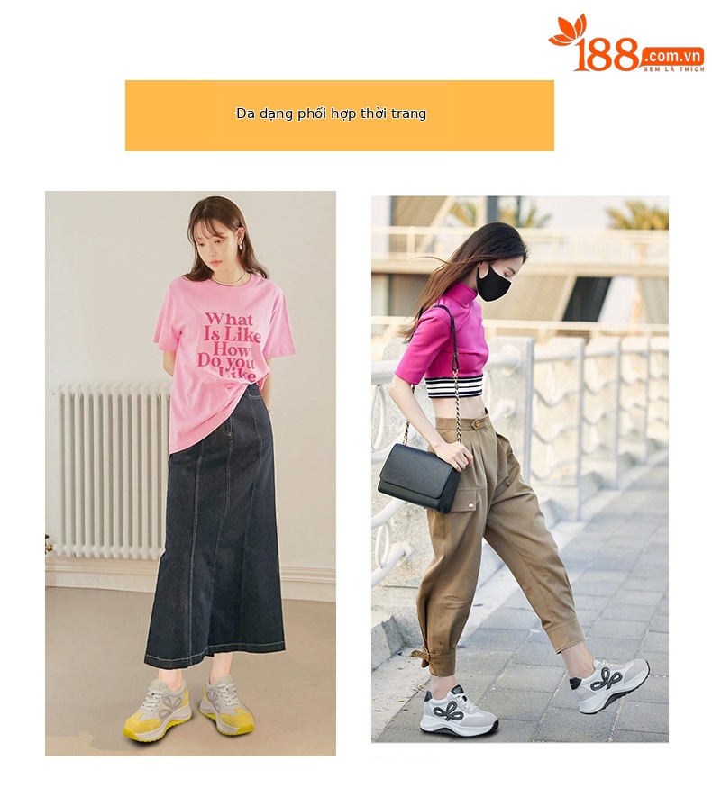 Giày sneaker nữ đế dày phong cách Đức da thật phối màu thời trang tăng chiều cao — M2922 màu vàng, M 2922m màu chi tiết 6