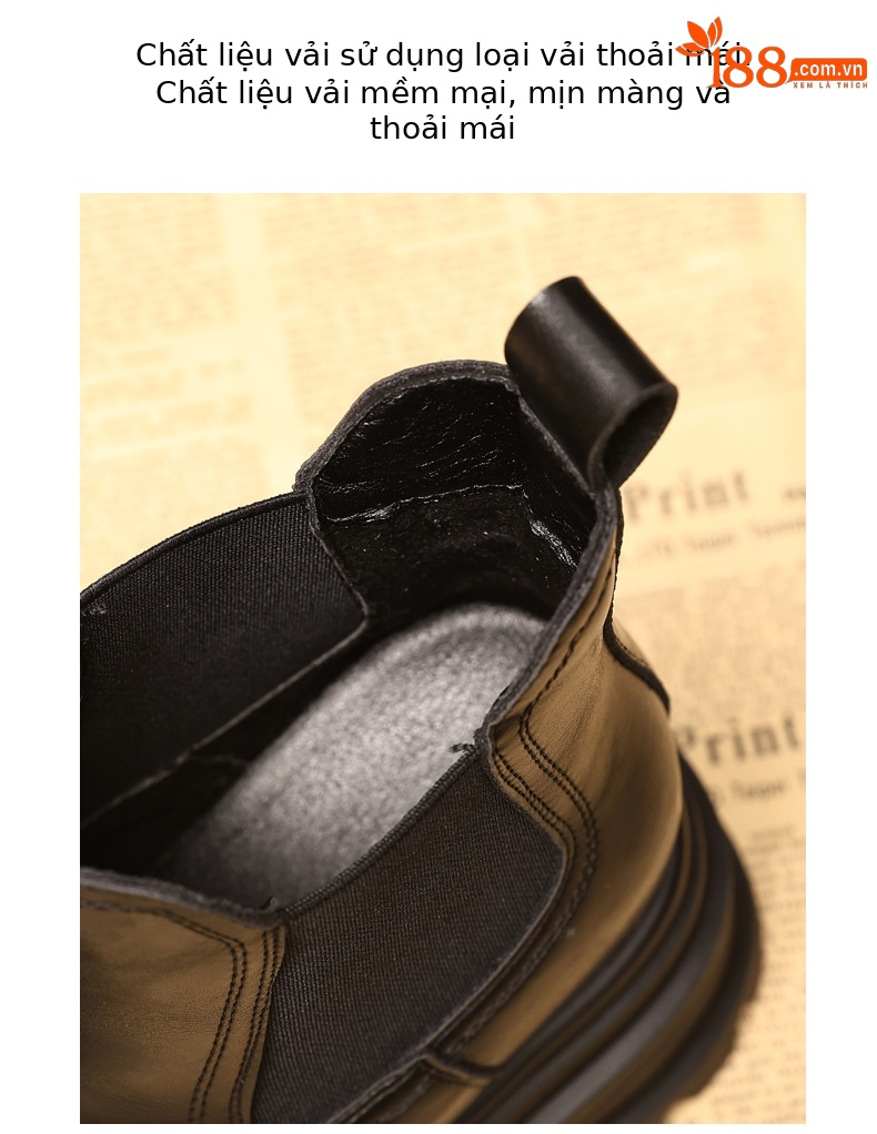 Boot nữ Chelsea cổ ngắn kiểu Anh đế dày tăng chiều cao — đen chi tiết 4