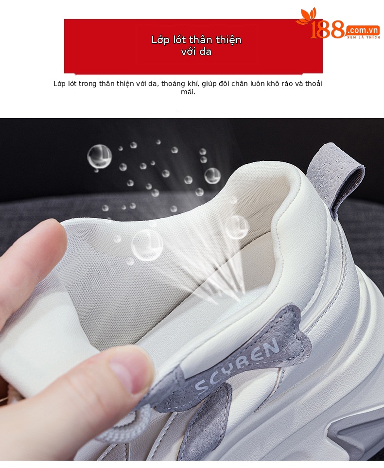 Giày sneaker nữ đế dày tăng chiều cao phong cách A-Gan mới thu đông 2025 — M2918 màu xám, M2918 màu vàng, M2918 màu xanh chi tiết 8