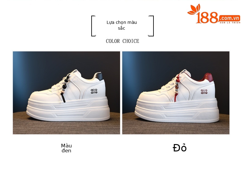 Giày sneaker nữ đế dày trắng siêu nhẹ tăng chiều cao HY9856 — đen chi tiết 2