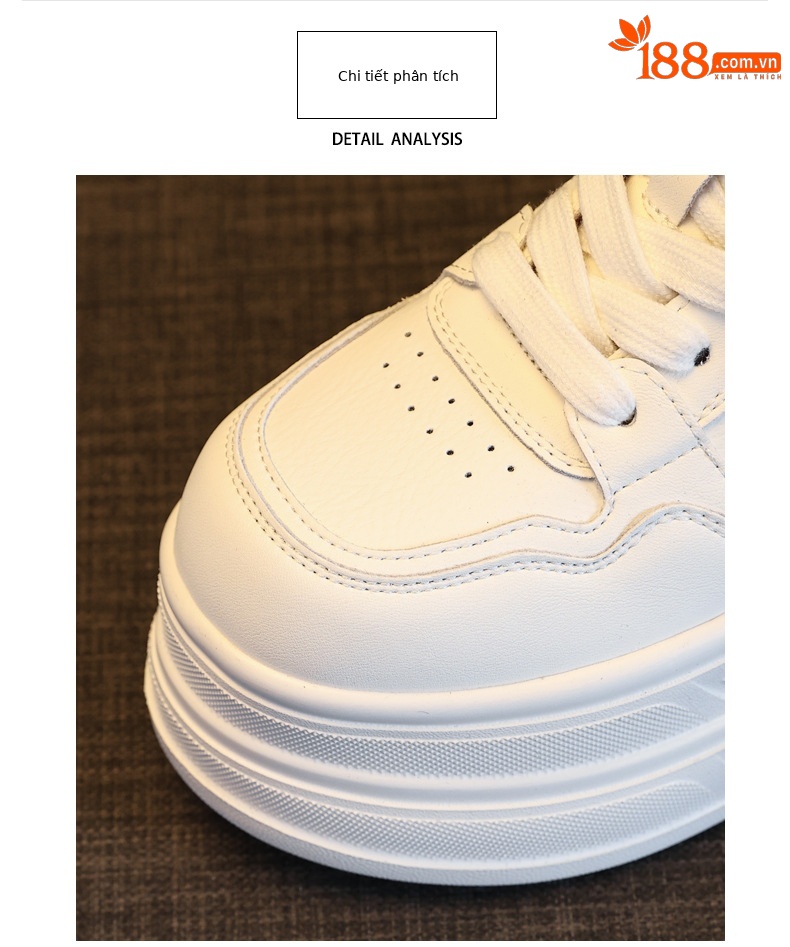 Giày sneaker nữ đế dày trắng siêu nhẹ tăng chiều cao HY9856 — đen chi tiết 7