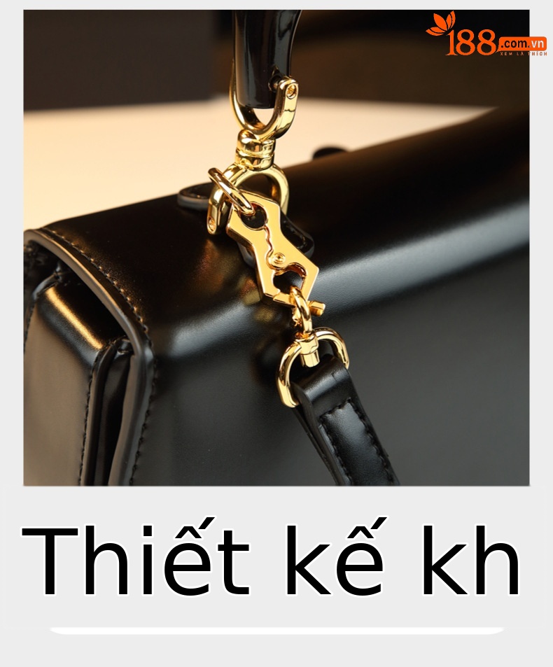 Túi đeo chéo nữ dáng yên ngựa da thật quai tre — đen, trắng, Màu trắng nhạt, rượu vang đỏ chi tiết 19