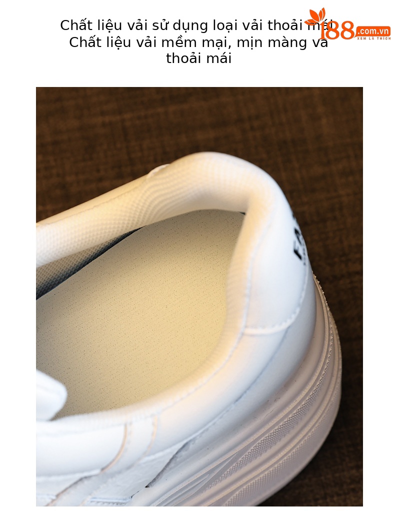 Giày sneaker nữ chunky đế dày tăng chiều cao HJ5005 — Màu be đen chi tiết 8