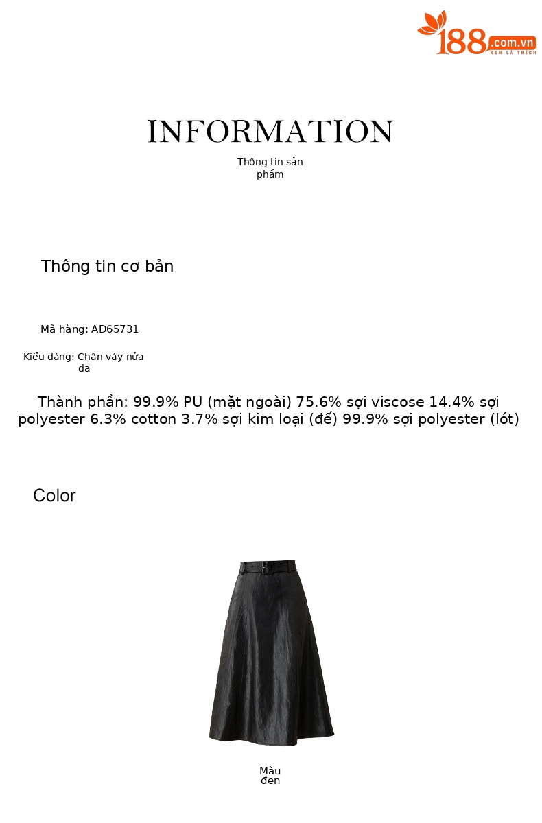 Váy da PU dài phối ren thiết kế Hàn Quốc thanh lịch — đen chi tiết 5