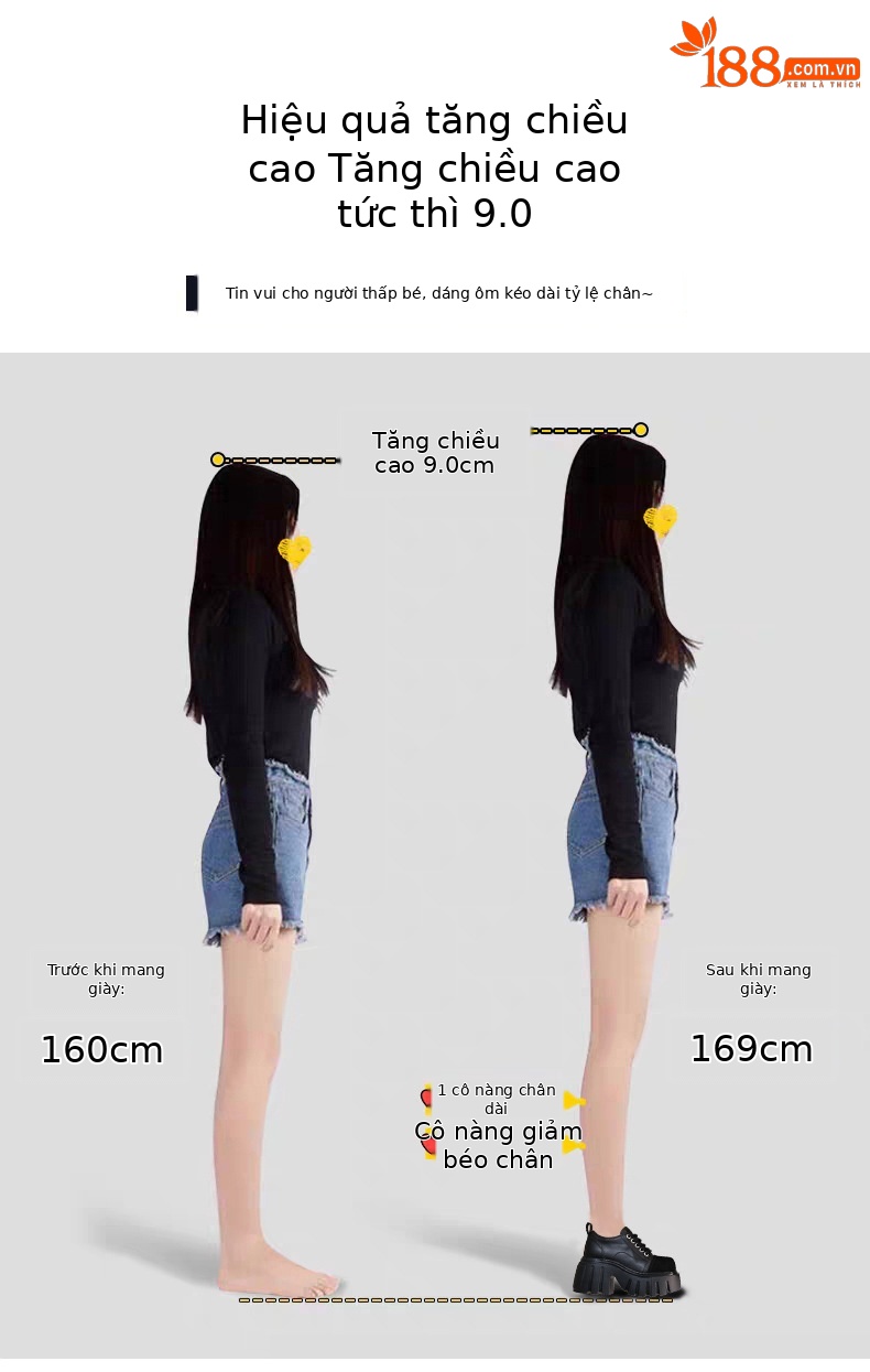 Giày loafer nữ đế xuồng platform tăng chiều cao 9 cm — màu nâu chi tiết 4