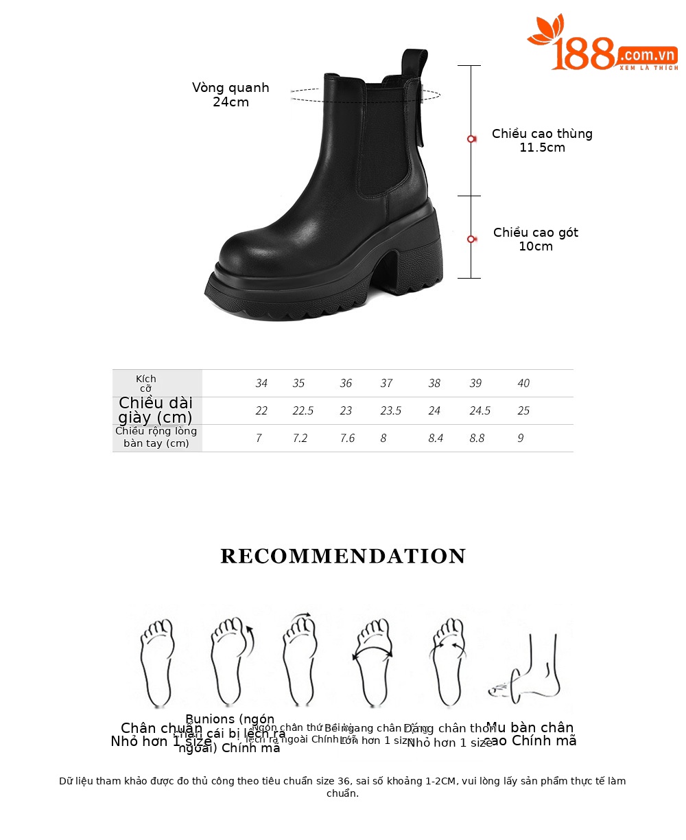 Boot Chelsea nữ da thật đế dày platform gót cao 9 cm mùa thu đông 2025 — Lớp lót đơn màu be, Lớp lót nhung đen, Lớp lót nhung màu be, Lớp lót đơn màu đen chi tiết 4
