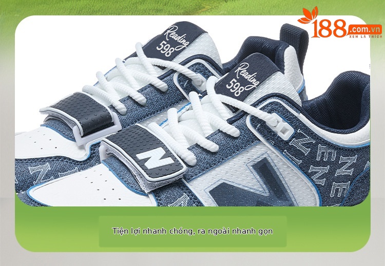 Giày sneaker nam cổ điển đa năng phong cách retro, đế êm thoáng mát — 598 trắng xanh chi tiết 8