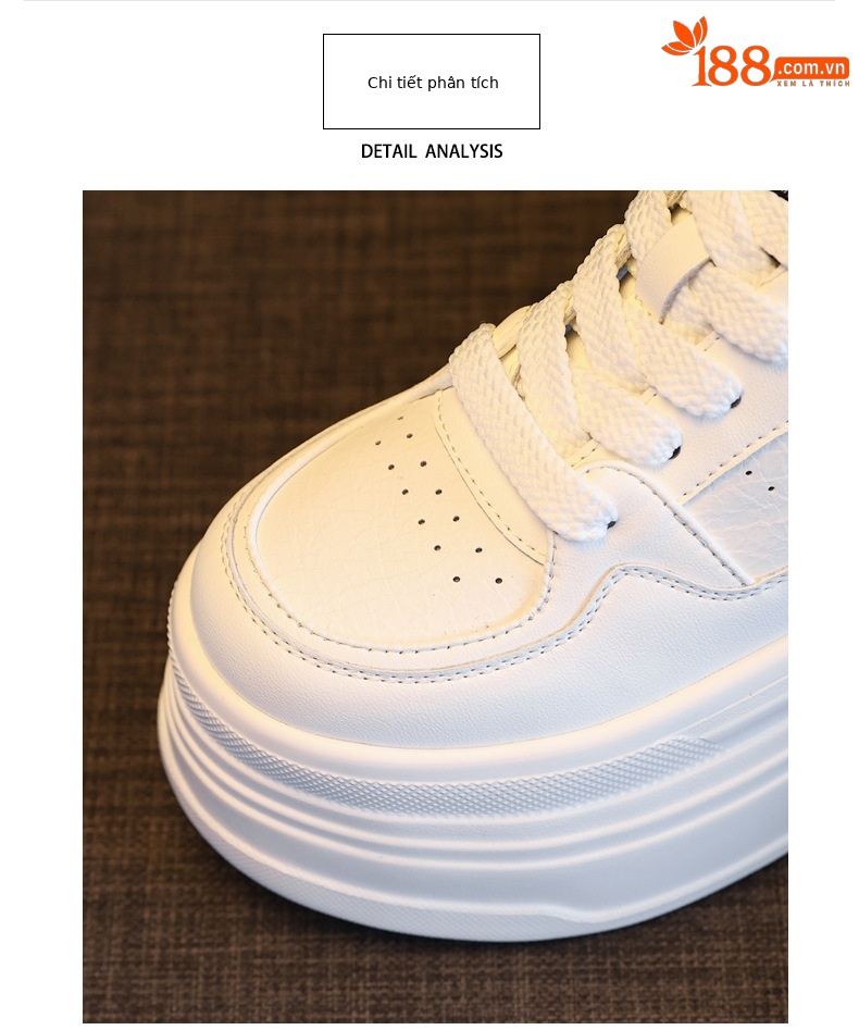 Giày sneaker nữ đế dày trắng đa năng HK9880 đế xuồng 8 cm — đen chi tiết 7