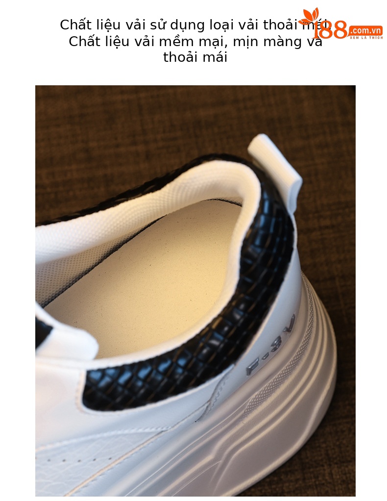 Giày sneaker nữ đế dày trắng đa năng HK9880 đế xuồng 8 cm — đen chi tiết 8