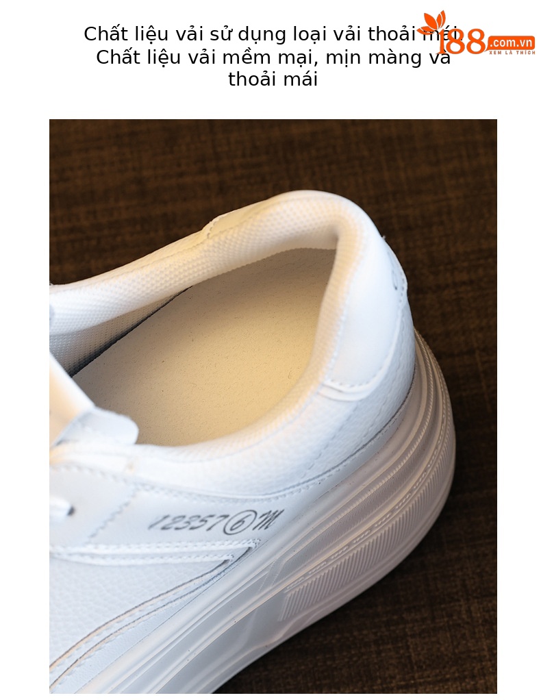 Giày sneaker nữ đế dày platform tăng chiều cao 8 cm phong cách casual — đen chi tiết 8