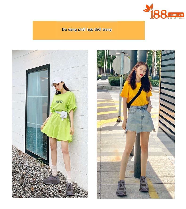 Giày sneaker nữ đế dày phong cách retro dành cho người dáng nhỏ, giày dad hot trend thu 2026, tăng chiều cao — M2933-1 màu xám đính kim cương, M2933 màu đen, M2933 màu nâu, M2933-1 màu đen đính kim cương chi tiết 6
