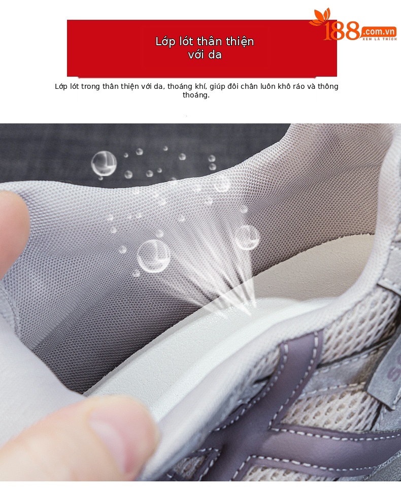 Giày sneaker nữ chunky đế dày phối màu retro mới thu 2026 — M2932 màu nâu, M2932 màu đen, M2932 màu xám chi tiết 8
