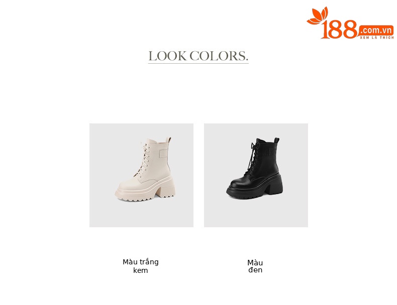 Boot nữ da thật mùa thu đông 2025, dây buộc, đế dày tăng chiều cao, gót vuông thô — Lớp lót đơn màu be, Lớp lót nhung đen, Lớp lót nhung màu be, Lớp lót đơn màu đen chi tiết 6