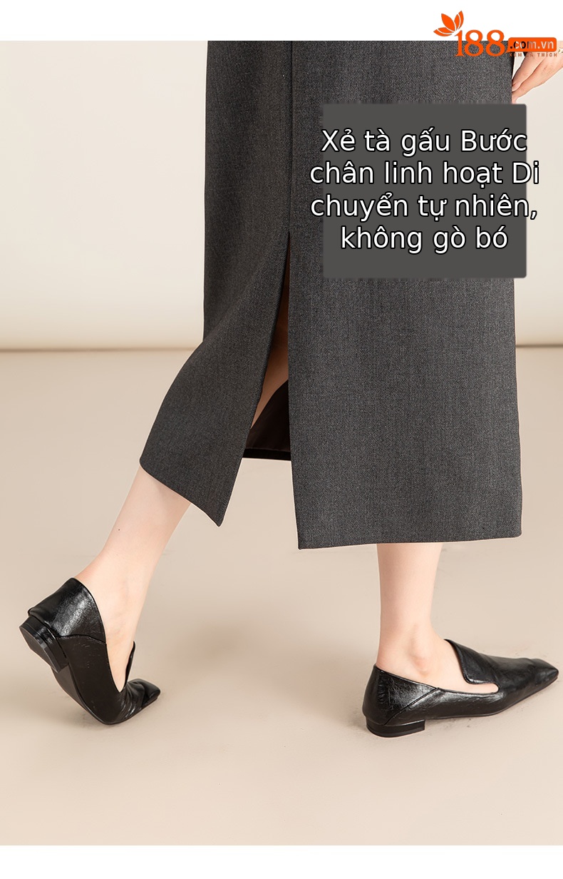 Chân váy midi xẻ tà dáng suông chất len Tencel xám đậm — Màu thẻ chi tiết 10