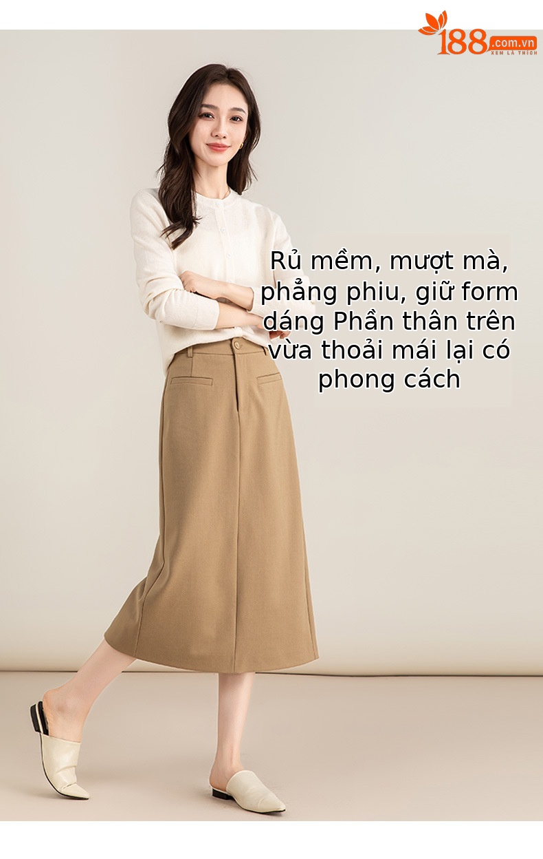 Chân váy midi xẻ tà dáng suông chất len Tencel xám đậm — Màu thẻ chi tiết 11