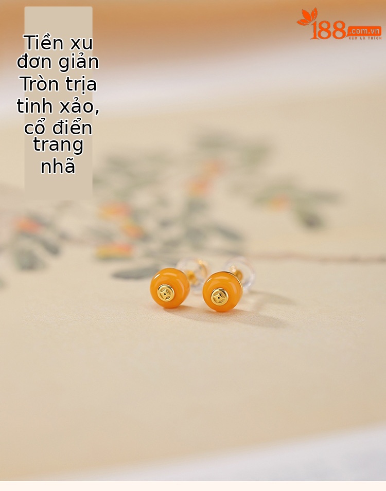 Bông tai bạc S925 hình tròn nhỏ, phong cách cổ điển tinh tế — một cặp chi tiết 2