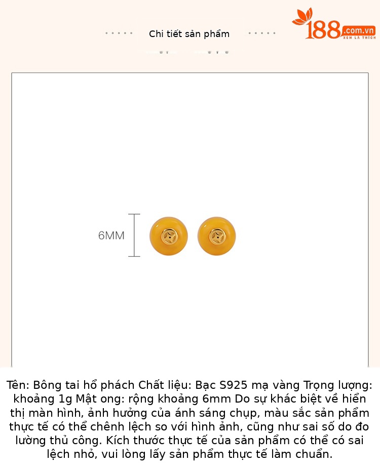 Bông tai bạc S925 hình tròn nhỏ, phong cách cổ điển tinh tế — một cặp chi tiết 3