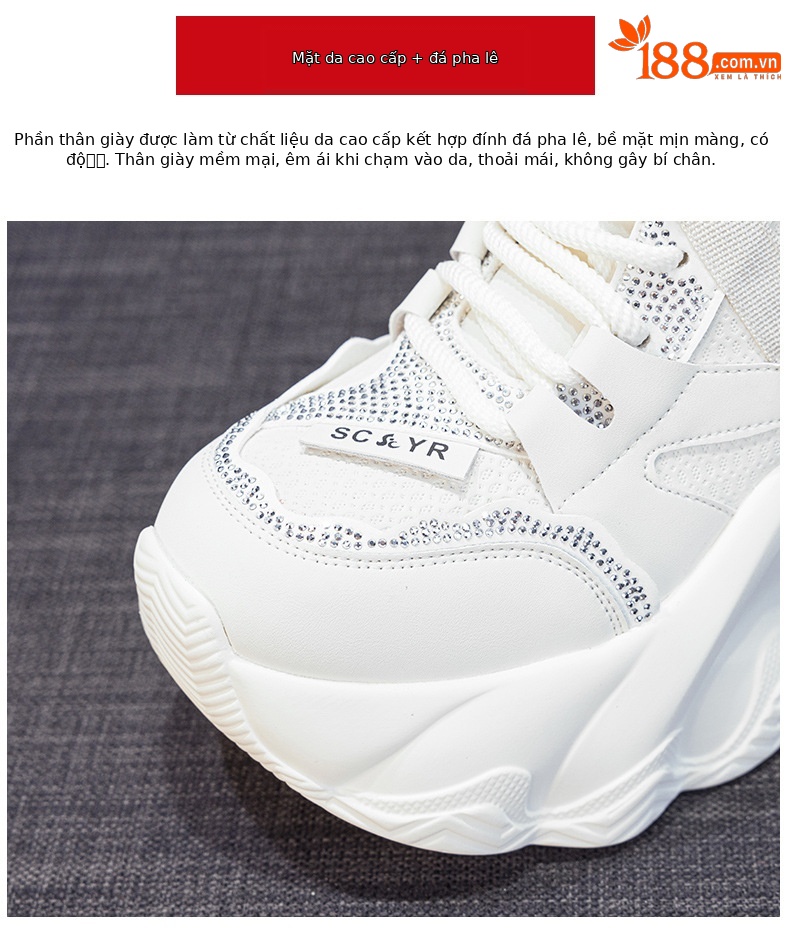 Giày sneaker nữ đế dày tăng chiều cao mùa thu 2025 phong cách hot trend buộc dây — M2936 lót đơn màu đen, M2936 lớp lót đơn màu xám, M2936-1 plus nhung đen, M2936 lớp lót đơn màu be chi tiết 7