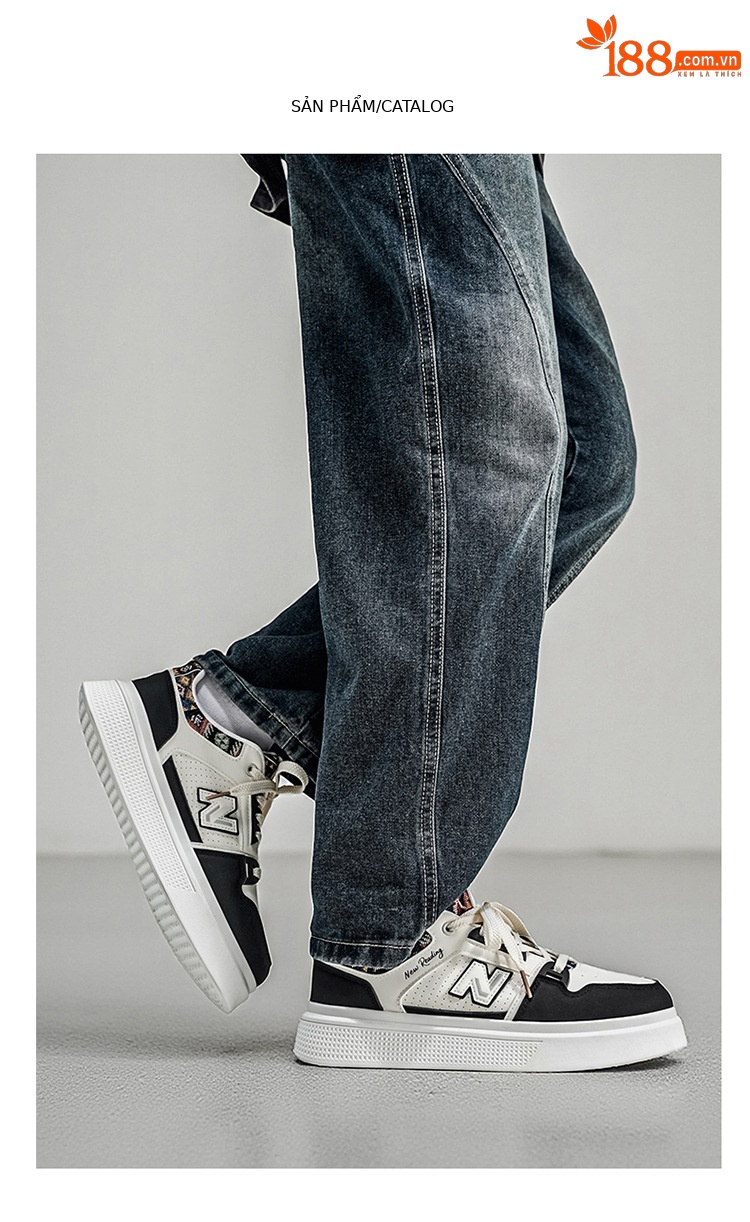 Giày thể thao nam sneaker trắng phong cách cá tính, thoáng mát, đế êm — 723 trắng chi tiết 9