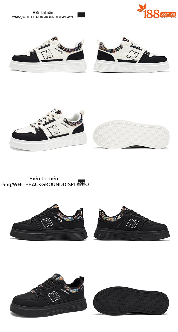 Giày thể thao nam sneaker trắng phong cách cá tính, thoáng mát, đế êm — 723 trắng chi tiết 29