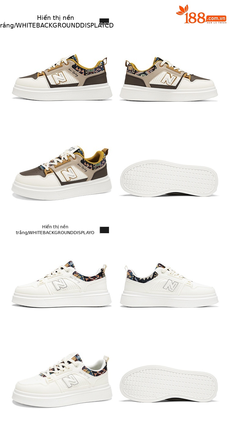Giày thể thao nam sneaker trắng phong cách cá tính, thoáng mát, đế êm — 723 trắng chi tiết 30