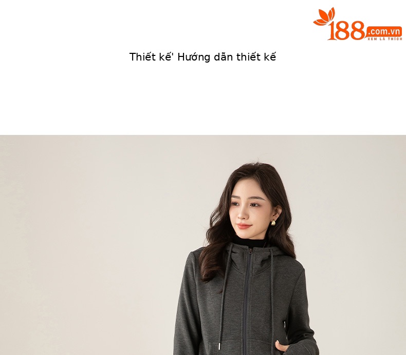 Bộ đồ thể thao nữ hai mảnh giả cashmere mũ trùm dáng rộng phong cách Hàn Quốc — Màu xám (bộ hai món) chi tiết 11