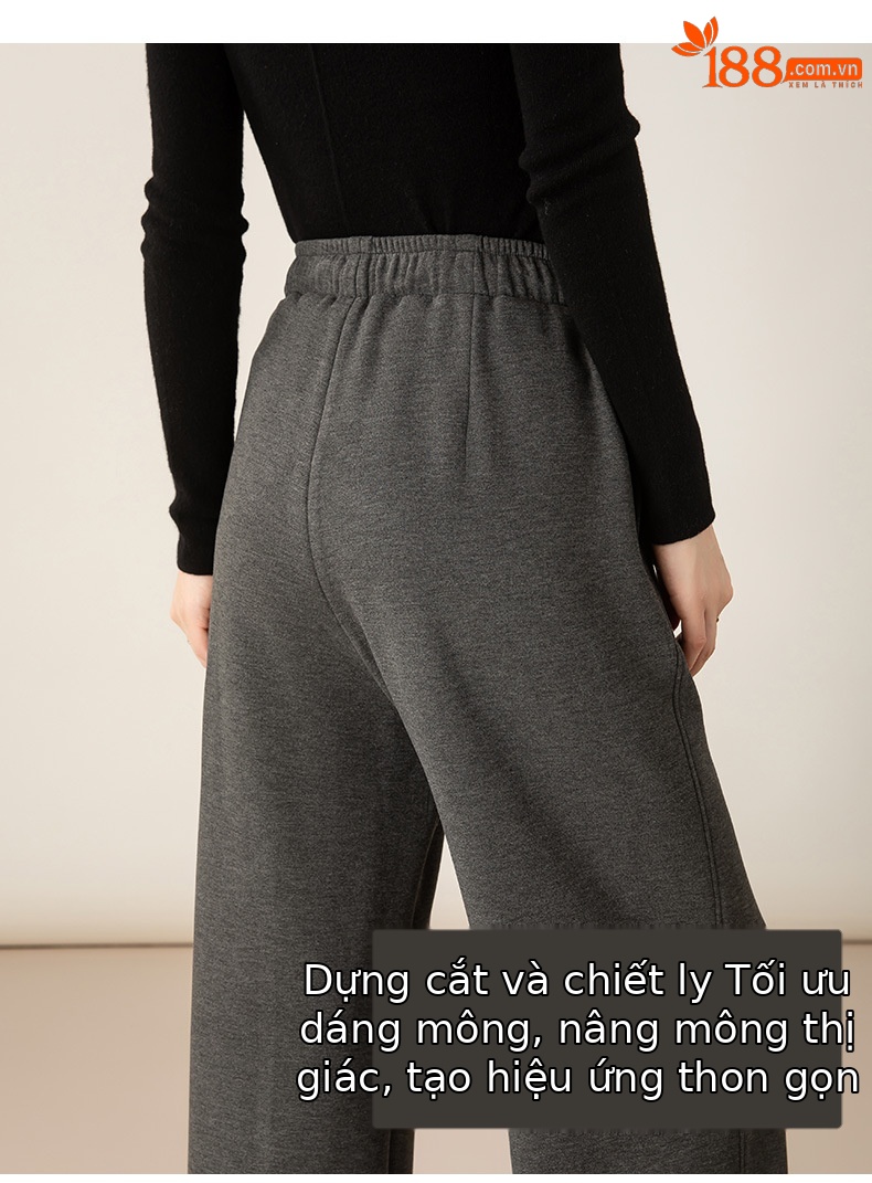 Bộ đồ thể thao nữ hai mảnh giả cashmere mũ trùm dáng rộng phong cách Hàn Quốc — Màu xám (bộ hai món) chi tiết 19