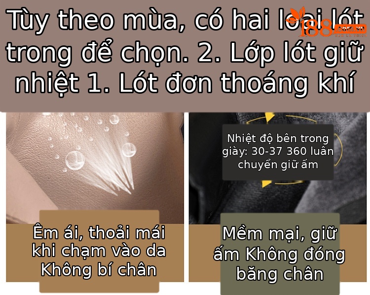 Boot Martin nữ đế xuồng da thật mũi tròn gót cao 6 cm dây buộc — nhung đen, Nhung nâu, Lớp lót đơn màu đen, Lớp lót đơn màu nâu chi tiết 8
