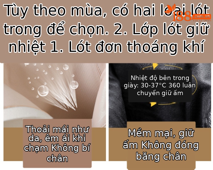 Boot Martin da thật cổ cao xếp ly đế dày gót ấm mùa đông — nhung đen, Lớp lót đơn màu trắng nhạt, Lớp lót đơn màu đen, Lớp lót nhung màu trắng nhạt chi tiết 8