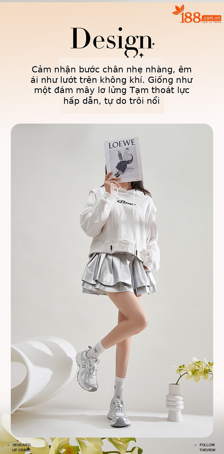 Giày chạy bộ lưới thoáng khí đa năng Balance dành cho nữ, giày thể thao thời trang mới — 1688 bạc chi tiết 4